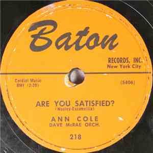 Ann Cole - Are You Satisfied / Darling, Don't Hurt Me download free