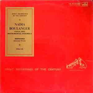 Nadia Boulanger, Monteverdi - Selected Works download free